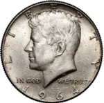 USA 1964 Kennedy Half Dollar (P)