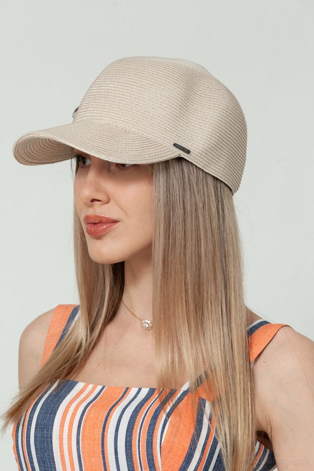 VKS-148 Кепка (Светло-бежевый / 57-58 / 30х30х6 / б/р / Соломка/шелк / 0.3)