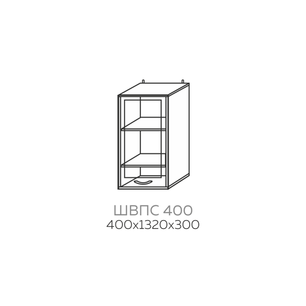 Шкаф верхний пенал со стеклом Павла ШВПС 400