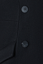 Черное шерстяное пальто "Элен" с капюшоном