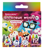 Мелки восковые 12цв. "Монстрики" (BRAUBERG)