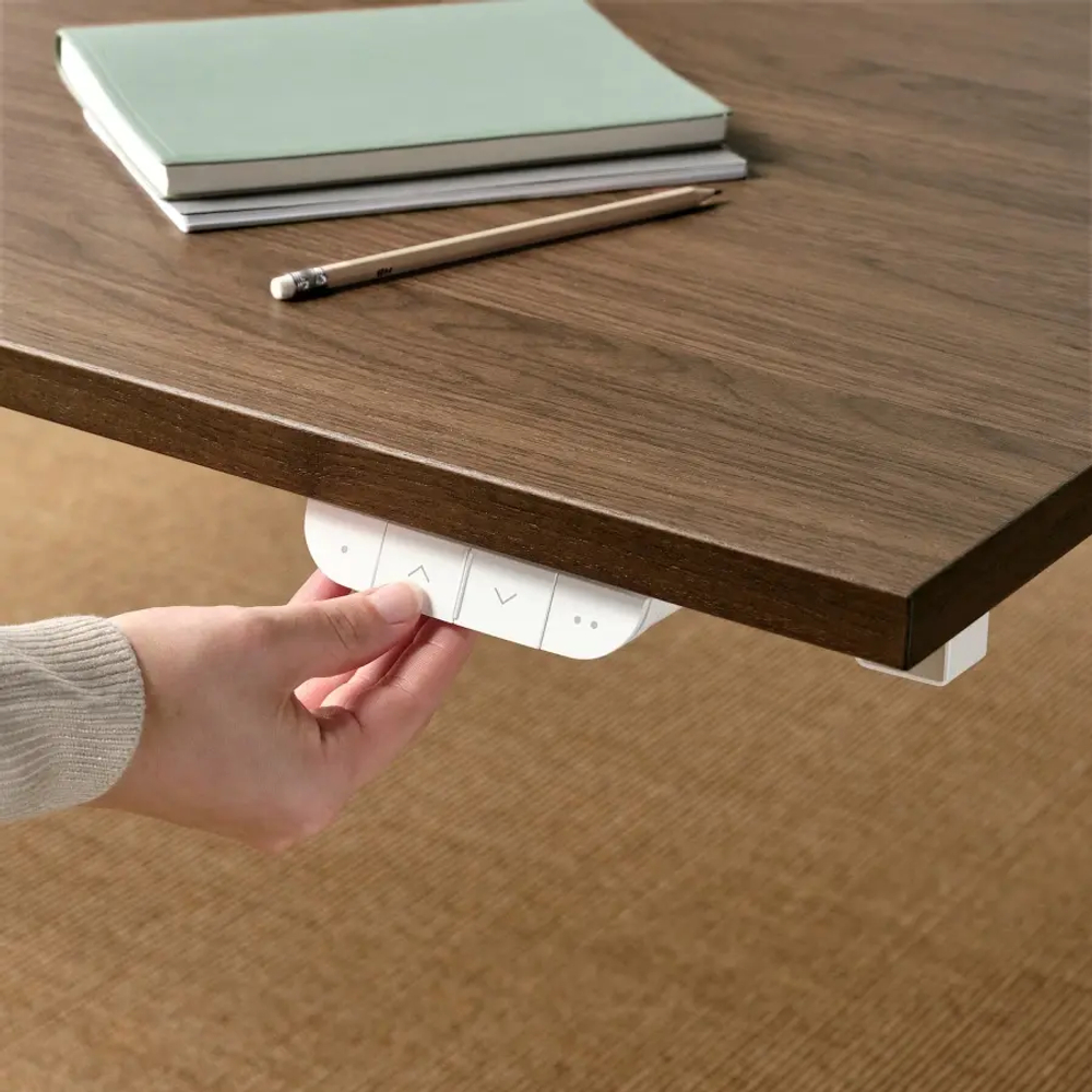 Письменный стол с регулировкой по высоте - IKEA MITTZON/МИТТЗОН ИКЕА, 120х80х62/126 см, белый/коричневый