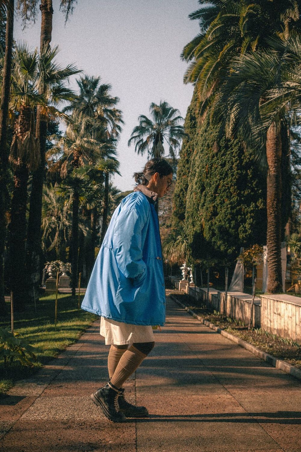 Парка Choompu оверсайз голубая