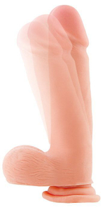 Телесный реалистичный фаллоимитатор с присоской - 23,5 см.
