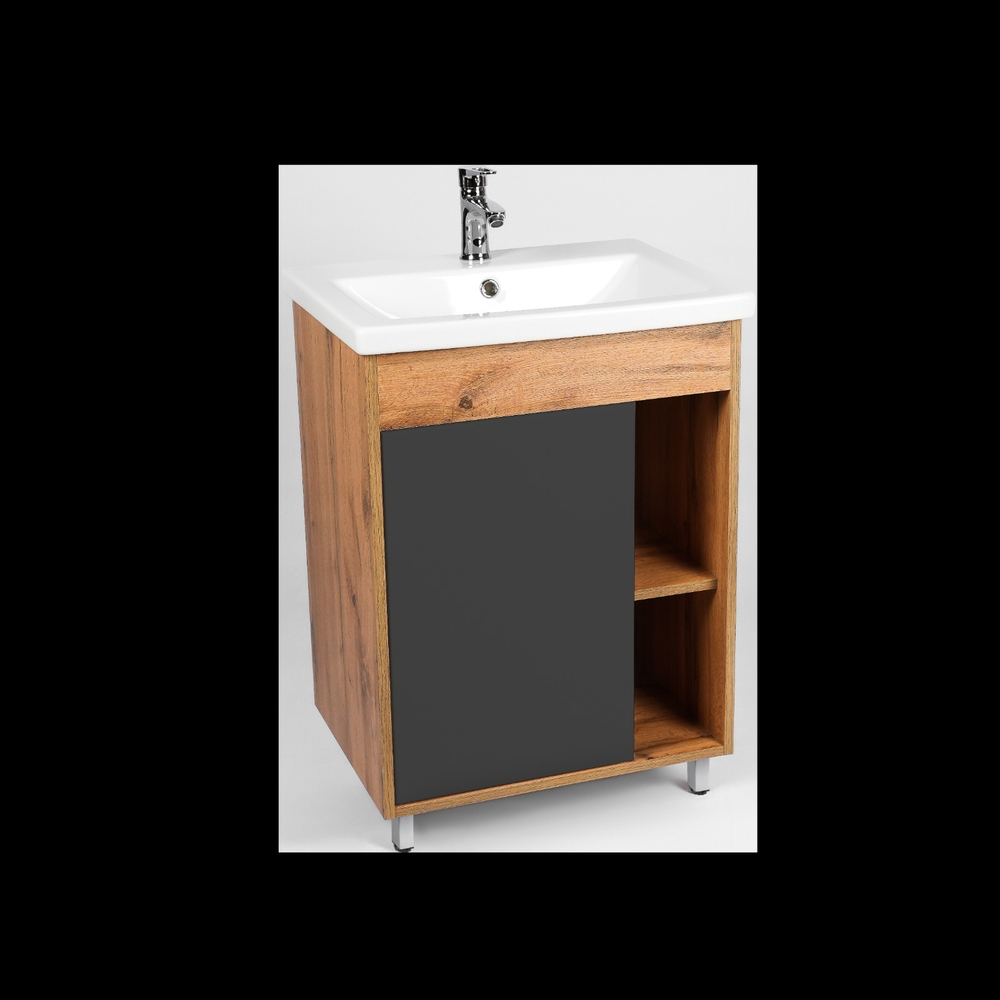 Тумба VIANT "Бостон" COMO 60 1 ств графит 430х560х820