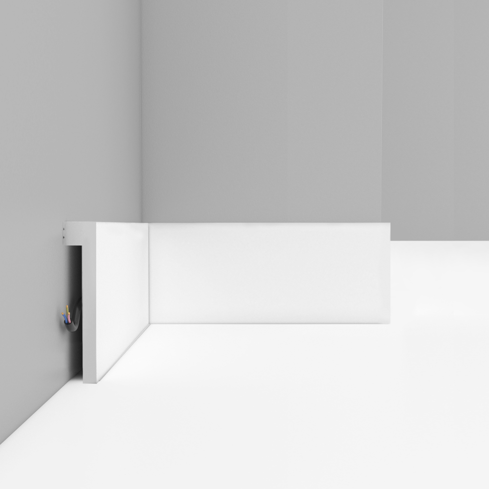 Плинтус напольный дюрополимер под покраску D171 100×22×2000 мм DecoMaster