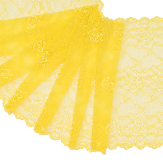 Кружево эластичное желтое 39 см, Китай