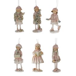 GAEM Фигурка декоративная подвесная "Девочка", L5 W5 H11,5 см, 6в.