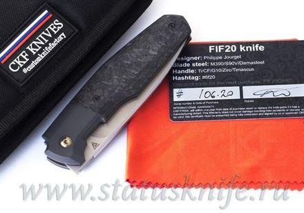Нож CKF/Philippe Jourget FIF20 Sale Card (M390, титан+цирконий+карбон)