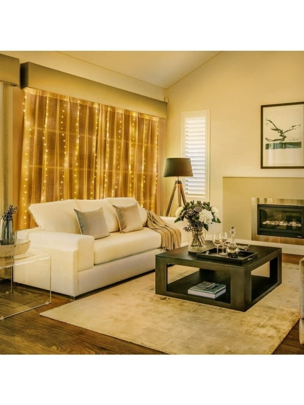 Гирлянда новогодняя штора 3x3/занавес/светодиодная/на окно/дождик