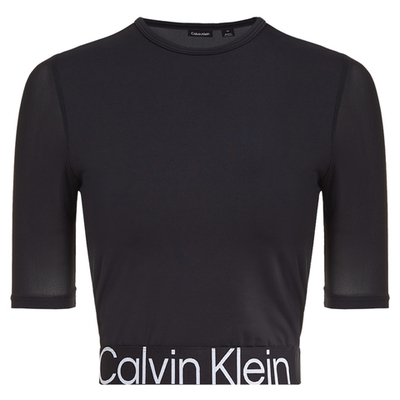Женская теннисная футболка Calvin Klein WO - SS T-shirt (cropped) - black beauty