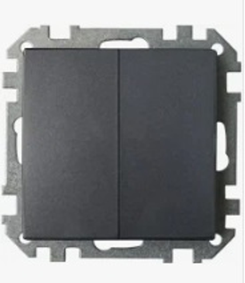 Выключатель 2 кл  СУ черный графит 510-527