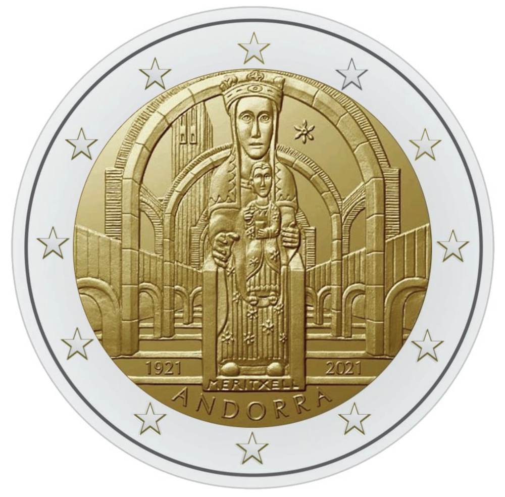 2 евро 2021 Андорра - 100-летие коронации Богоматери Меричельской