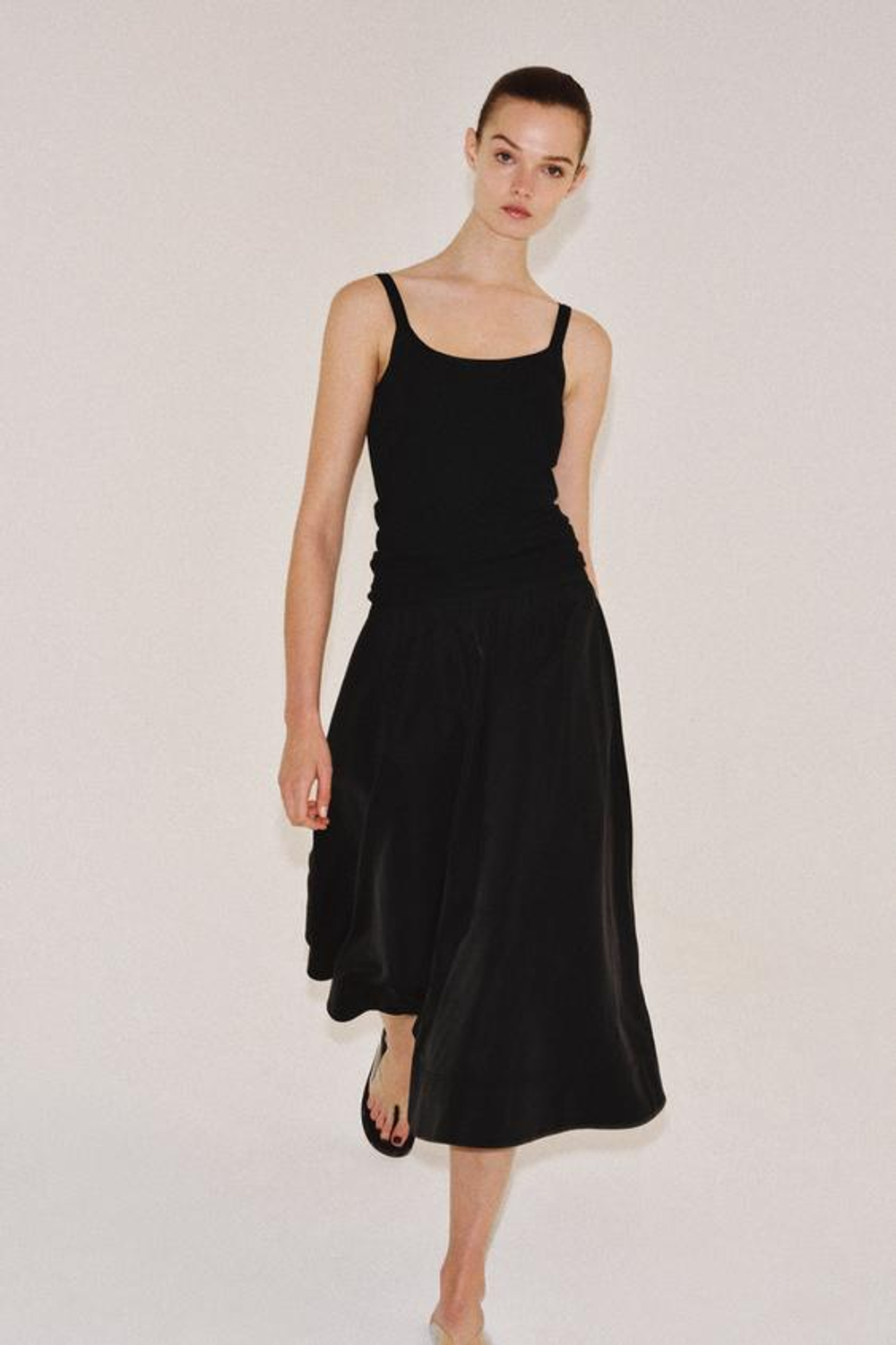 ZARA ЮБКА МИДИ — ZW COLLECTION, ЧЕРНЫЙ