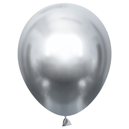 Воздушные шары Шаринг, хром серебро, 50 шт. размер 5" #905101