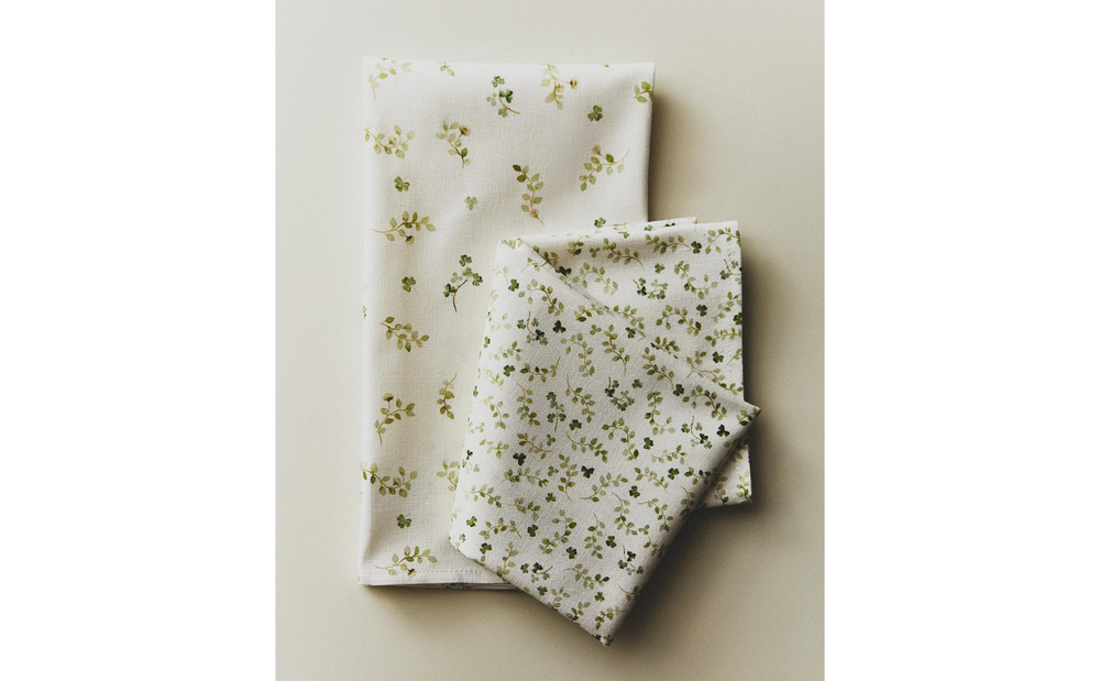 Zara Home кухонное полотенце из хлопка, цветочный мотив, 60 40 см (комплект 2 шт.) · 9232/026