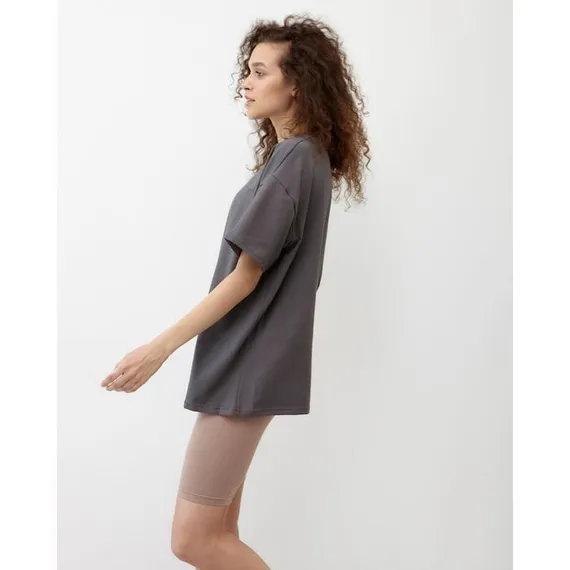 Футболка женская MINAKU: Оversize, цвет графитовый, р-р 44