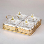 Менажница 4-х секционная на подставке, 19*19*8см