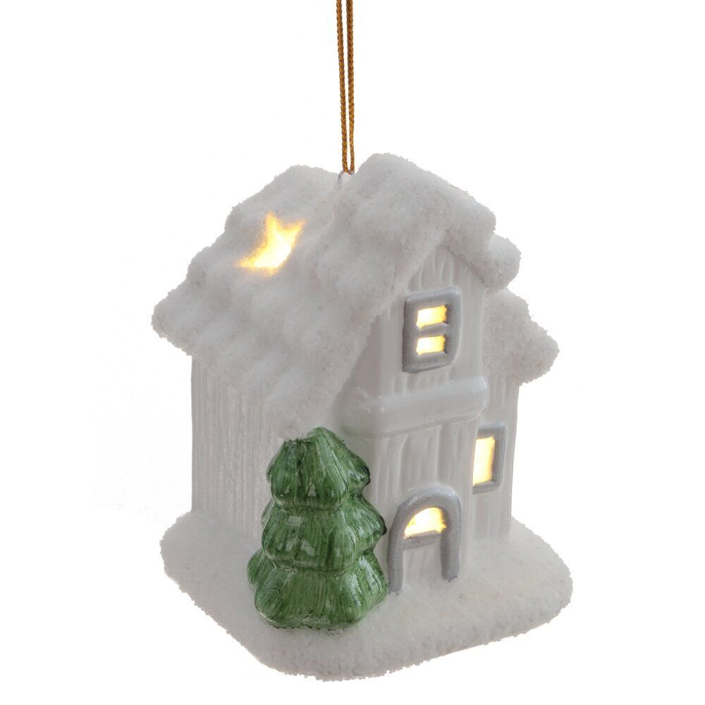 GAEM Фигурка декоративная подвесная "Домик" (подсветка, 2xLR44), L6 W6 H8 см, 2в.