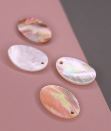 Подвеска перламутр беж 20х15 мм