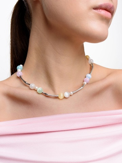 Колье Bubble Multicolor с селенитом Silver