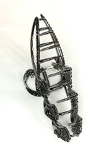 Заколка-краб. Букет из цветов со стразами. Металл. Усиленная. Цвет черный