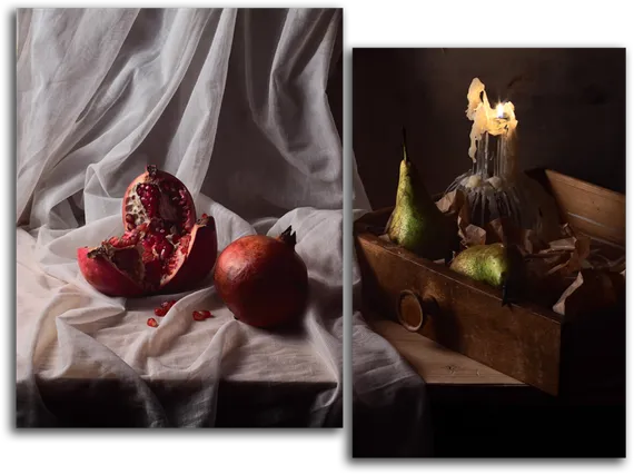 Модульная картина "Гранат и груша"