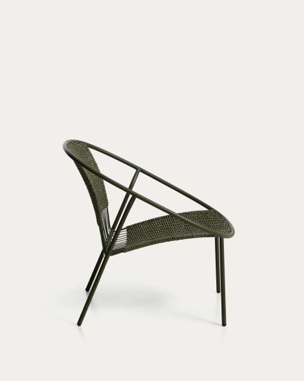 Уличное кресло Atrani из оцинкованной стали и зеленой веревки