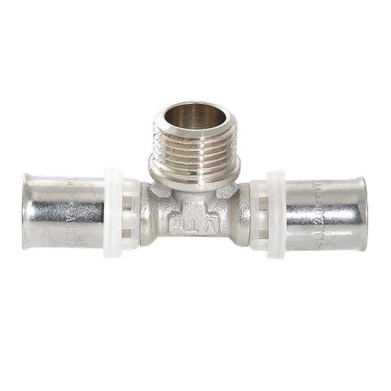 Тройник пресс Valtec VTm.233.N.160416 НР 16х1/2х16 купить в Москве и Московской области по низкой цене с доставкой по России — (3) Тройник пресс Valtec VTm.233.N.160416 НР 16х1/2х16 — (3)