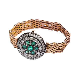 Браслет - трансформер с бриллиантами и изумрудами (Российская Империя)