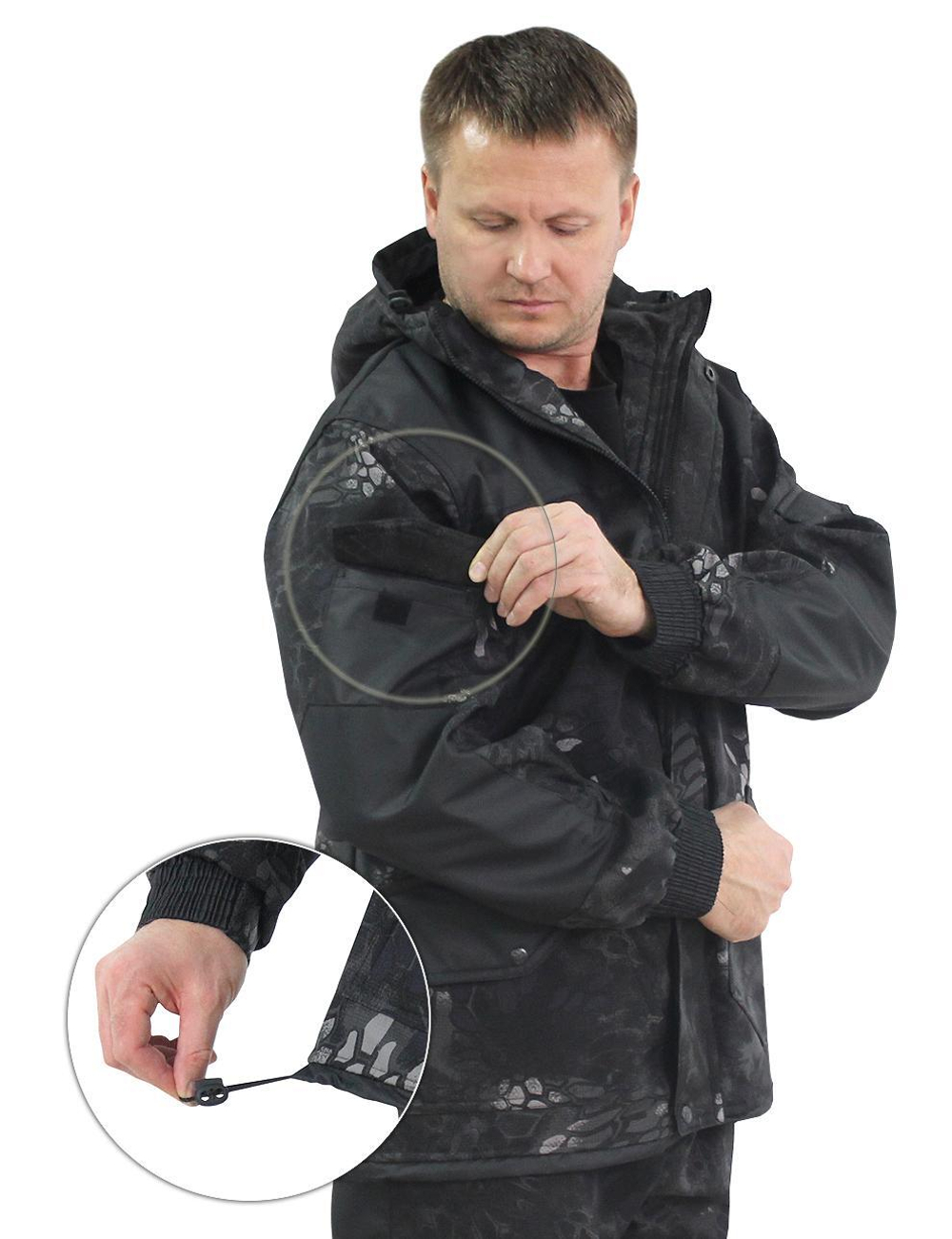 Костюм Горка-Demi тк.Polarfleece рип-стоп цв.Питон чёрный
