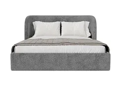 Кровать двуспальная Classic 160 см (серый, рогожка)