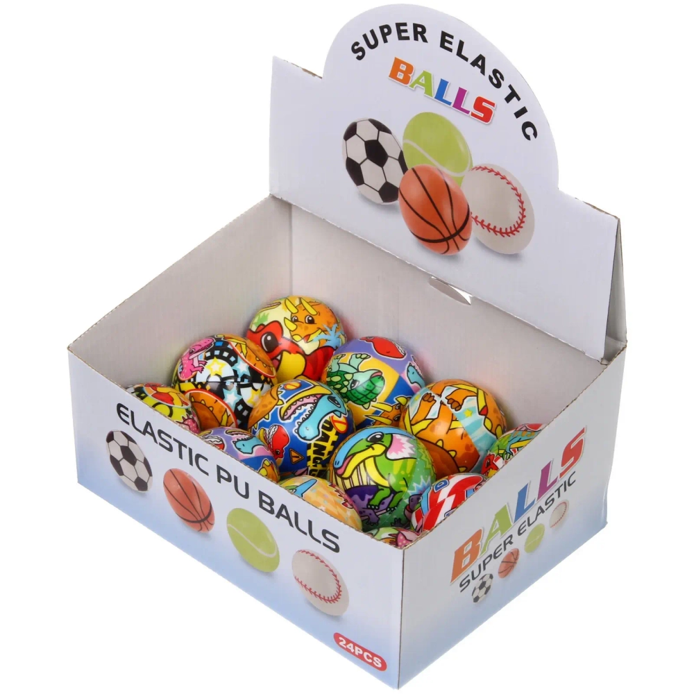 Мяч 6,3 см «Юрский период» (антистресс) попрыгун, микс СТИКЕР НА ШОУ-БОКС