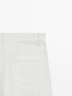 Massimo Dutti Джинсы свободного кроя со средней посадкой, белый