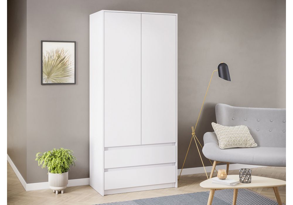 Шкаф Идена ШК06-900 ЛДСП белое / ЛДСП белое