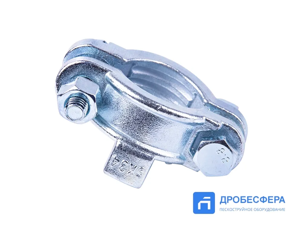 Хомут силовой двухболтовый сталь SK 34 3/4" с фиксаторами