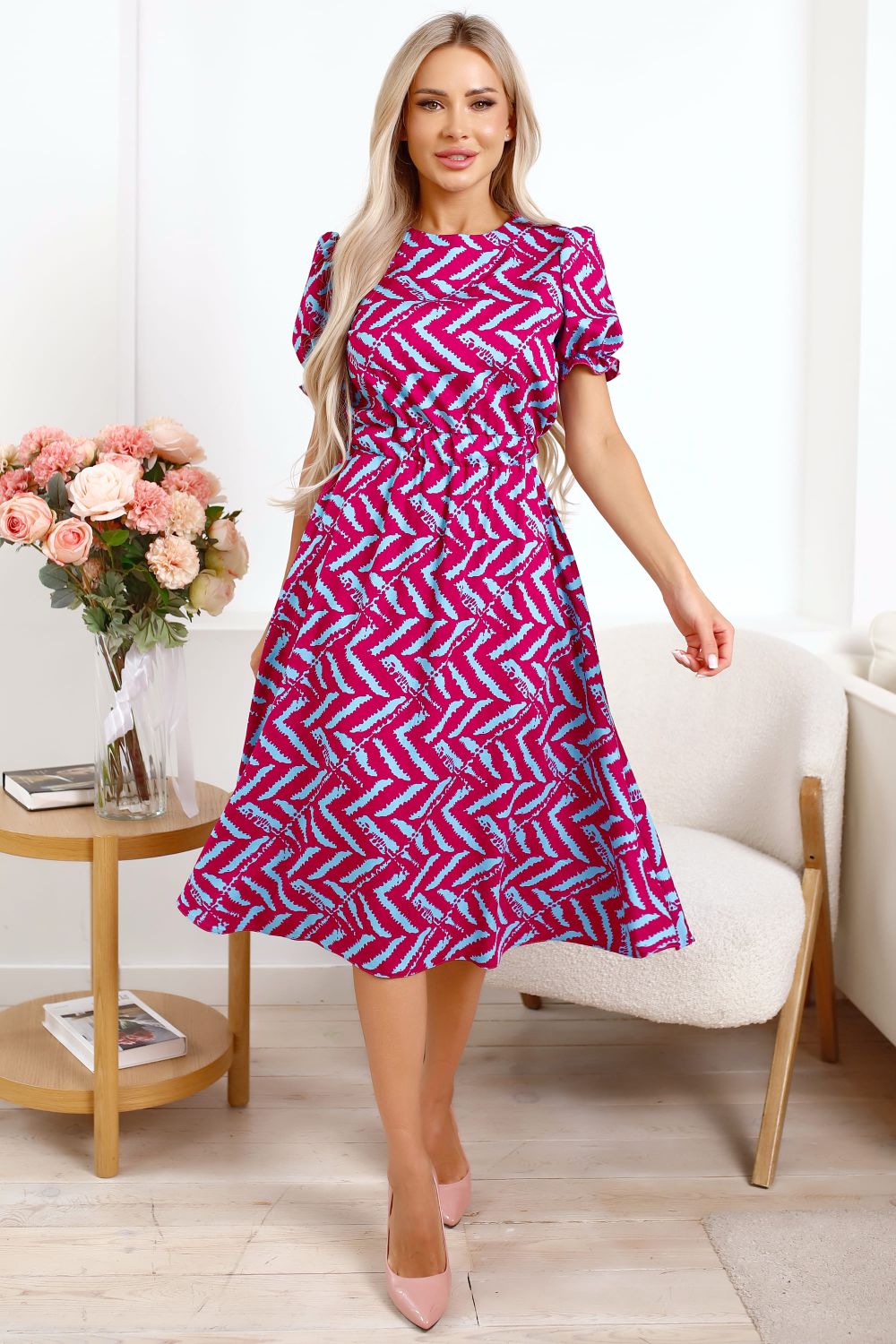 Платье Оливия (голубой/фуксия) П15934-45М LT Collection