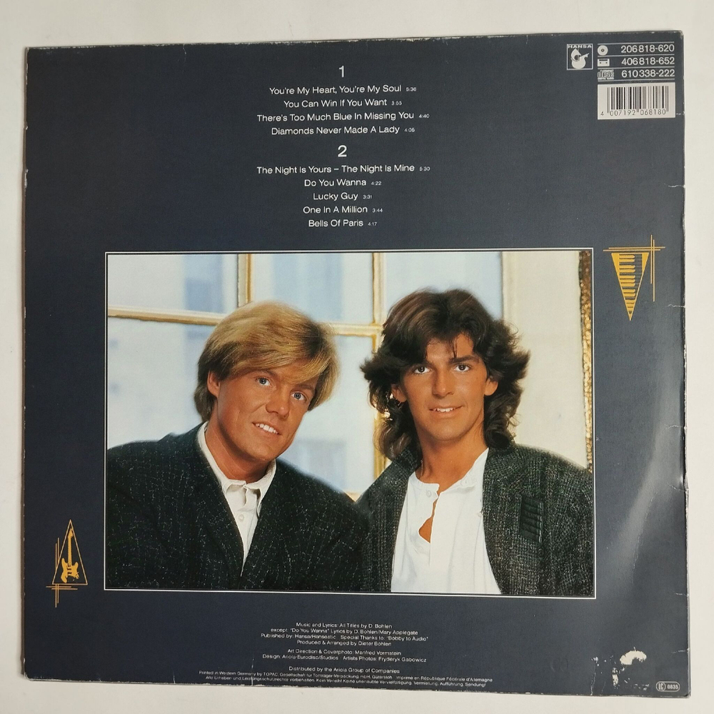 Винтажная виниловая пластинка LP Modern Talking The 1st Album You are My Heart, You are My Soul (Germany 1985)