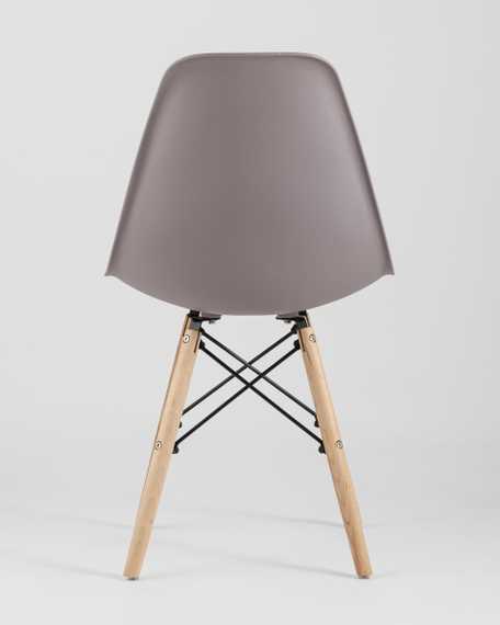 Eames Style DSW темно-бежевый пластик, стальной каркас, натуральный массив бука