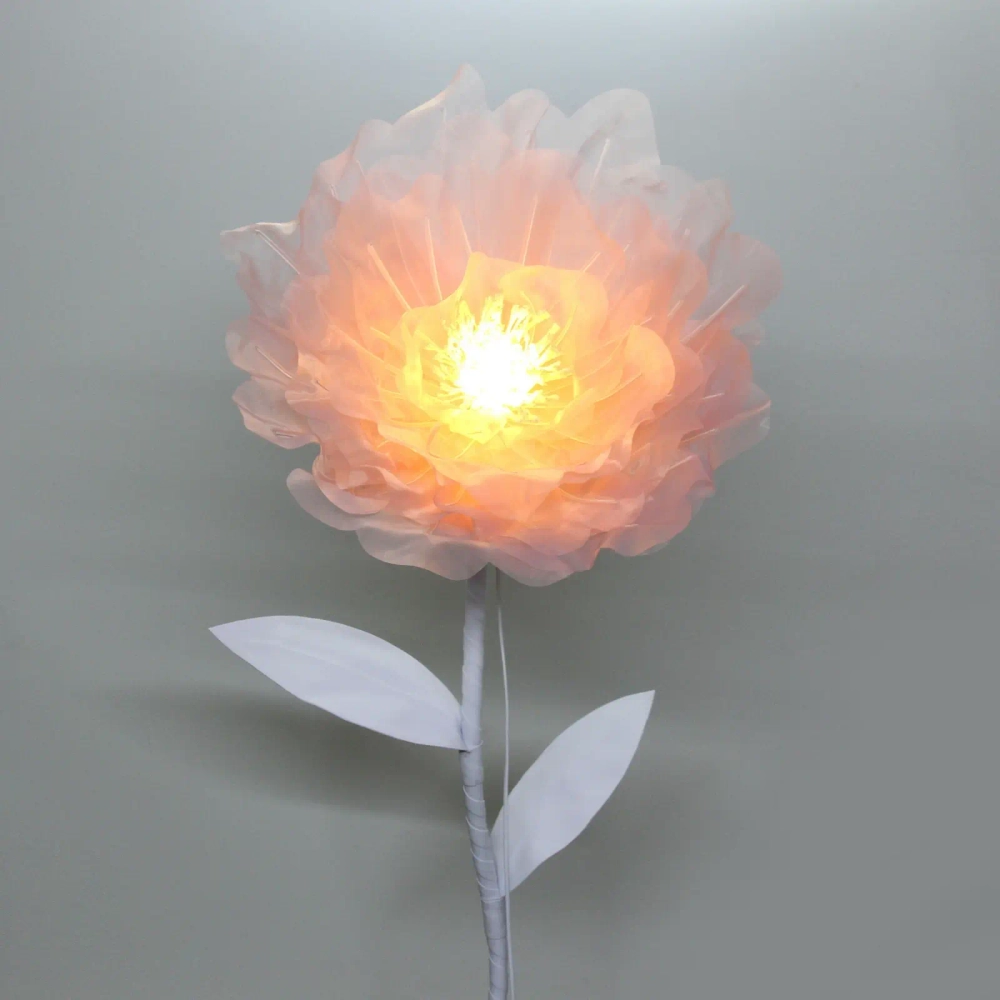 Фигура светодиодная «Нежный цветок» на стойке, d-75см, h-1,6 м, пост.свечение,220v,Розовый