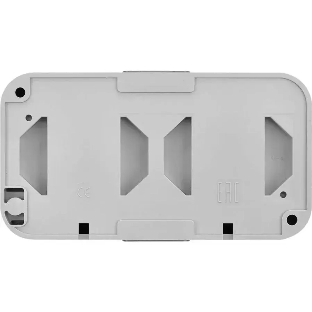 Розетка двухместная, уличная, влагозащищенная, открытой установки 16А, IP54 с заземлением, серия ПР, с прозрачной крышкой