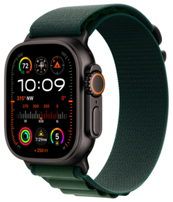 Apple Watch Ultra 2 49mm Черный Титан Ремешок Trail Зеленого Цвета