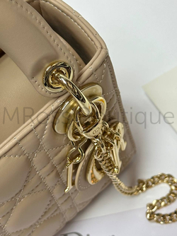 Женская сумка Lady Dior My ABC квадратная бежевого цвета