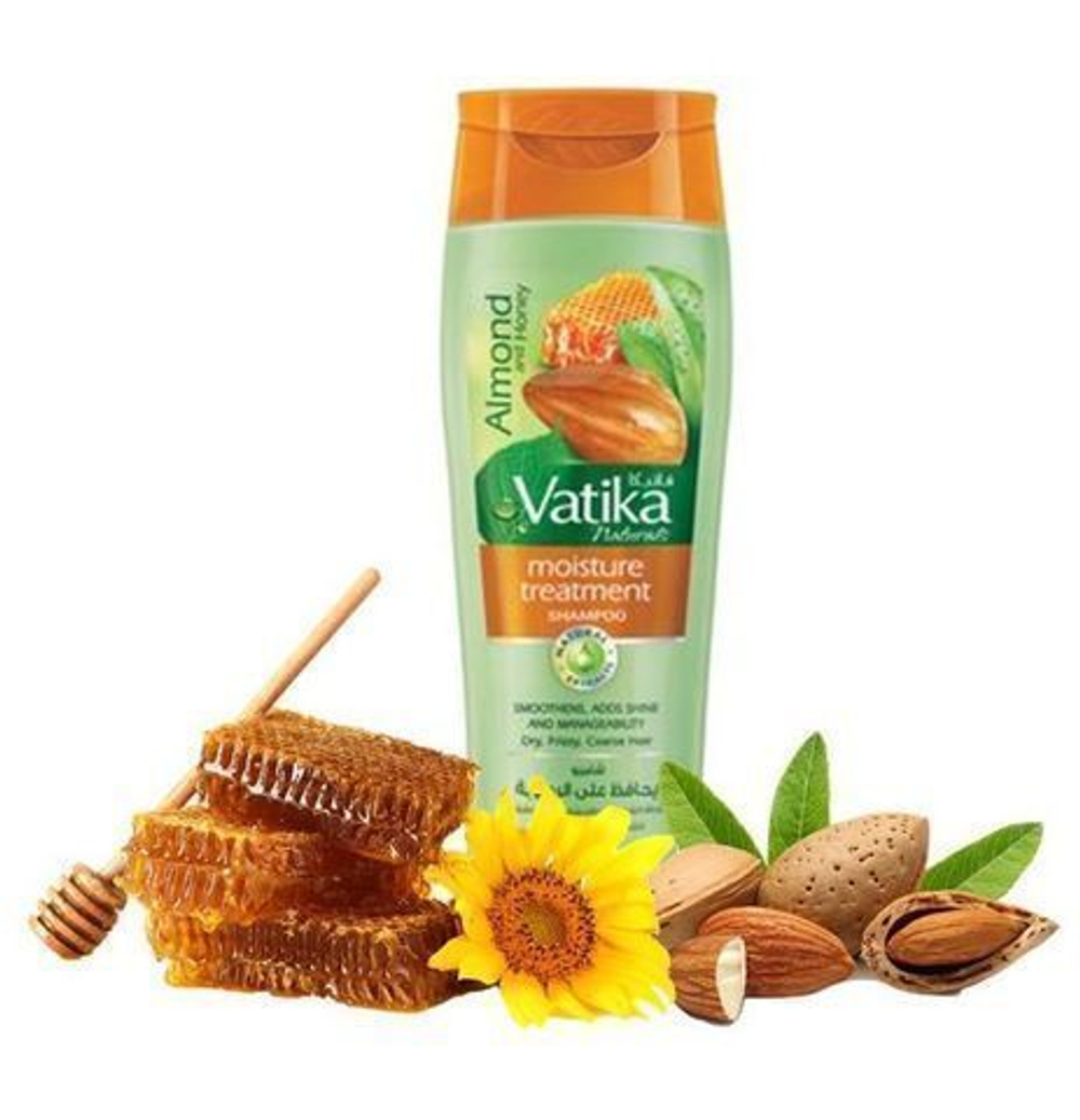 Шампунь Dabur Vatika Миндаль, мед, йогурт Увлажняет, улучшает рост волос, регенерирует, 400 мл