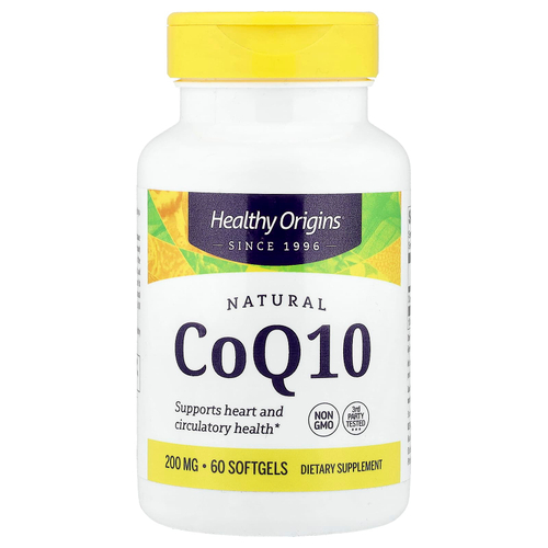 Healthy Origins, натуральный коэнзим Q10, 200 мг, 60 капсул