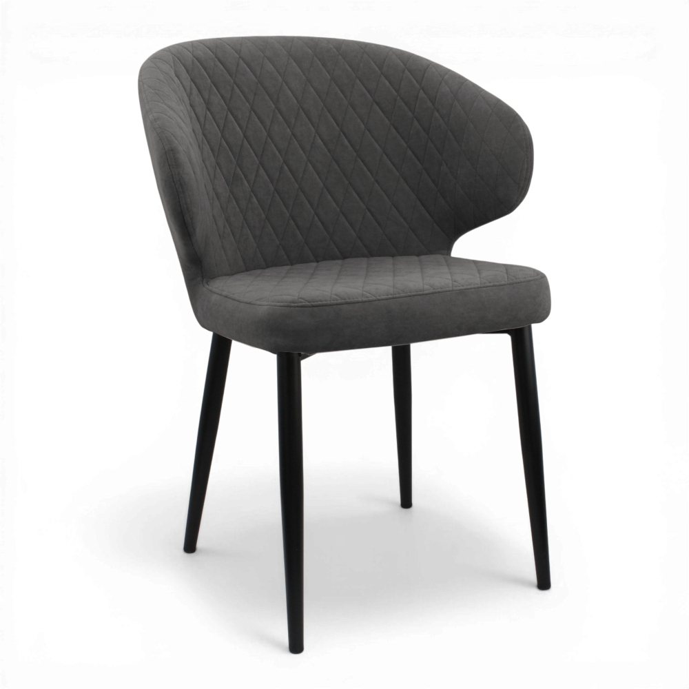 Стул "Нант" (арт. 355), велюр Бренди В28 антрацит, ножка круглая черная