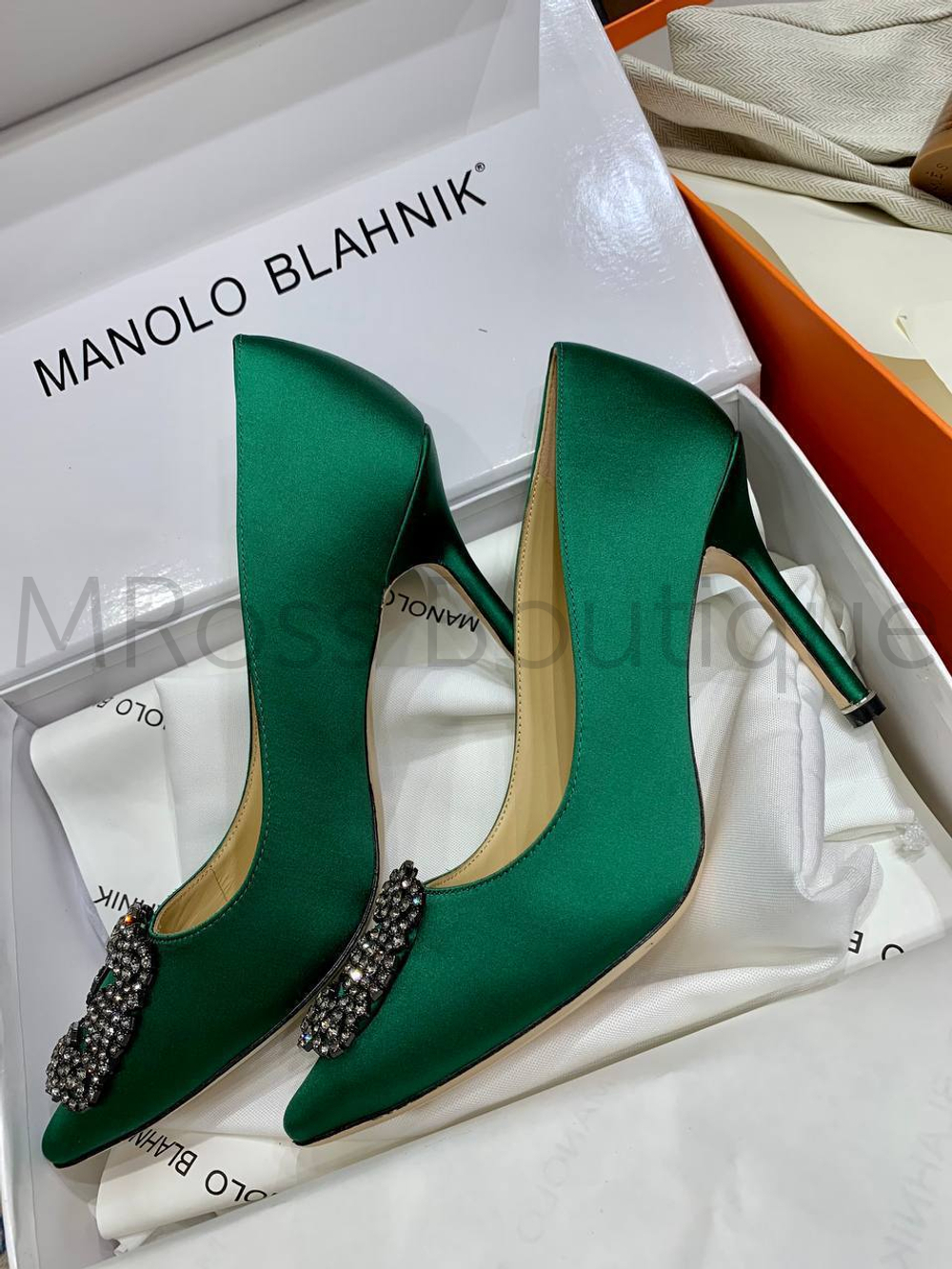 Женские Туфли-лодочки Manolo Blahnik в изумрудном цвете