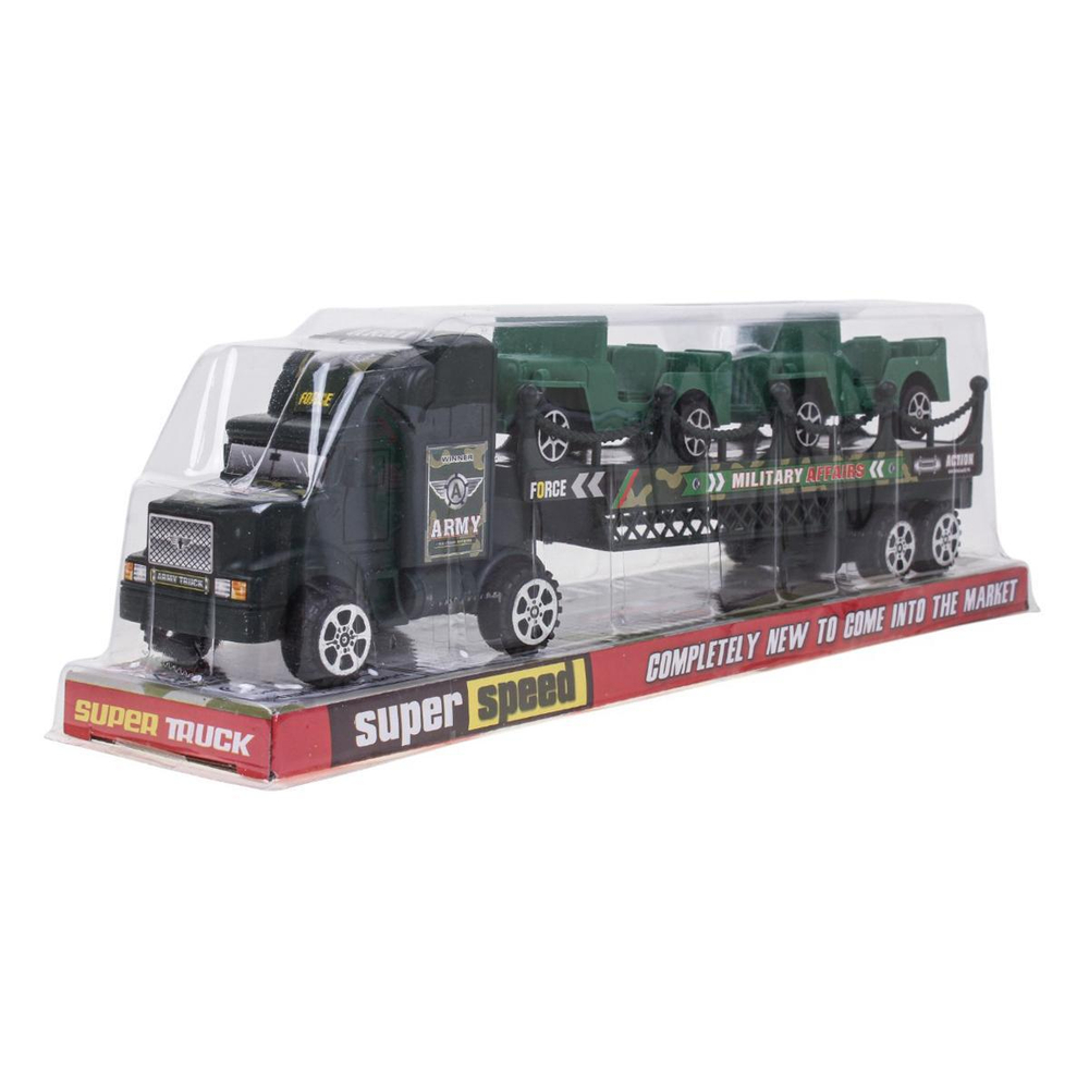 Автовоз Военный 32см + 2машины, ПК HF444-11