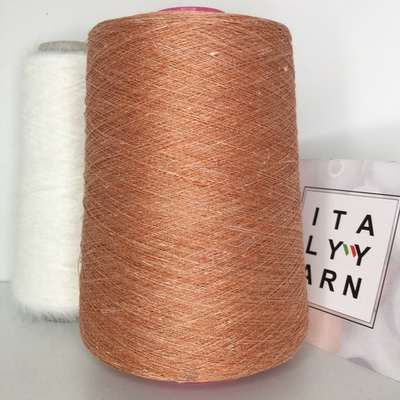 NEW OPALE - Botto Giuseppe; 100% лён; 2600м/100гр; col. Ruggine 307 лососевый меланж; ТОЛЬКО бобинки: 192, 211 гр.
