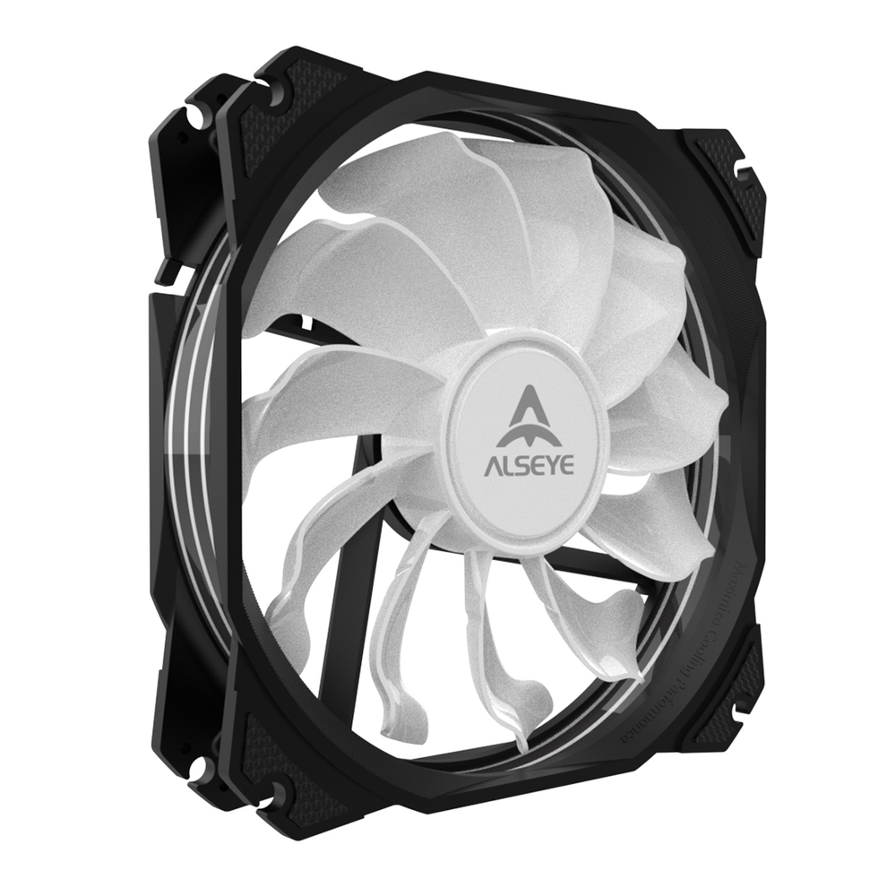 Комплект из 3 вентиляторов Alseye M120-P KIT, 120мм, 800-1700rpm, 4-pin, черный-белый/ARGB, 66CFM, 35.8дБ, контроллер, антивибропрокладки (AS.04.01.0034)